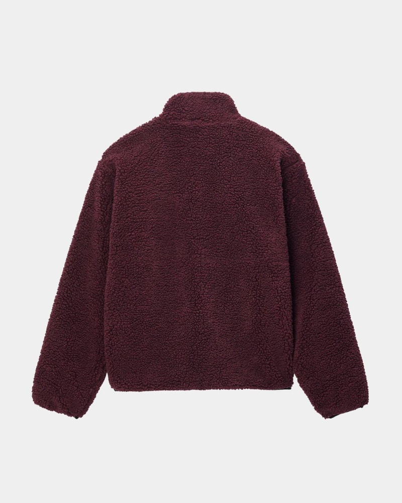 Stussy Sherpa Reversible Jackets Burgundy | Israel-69142