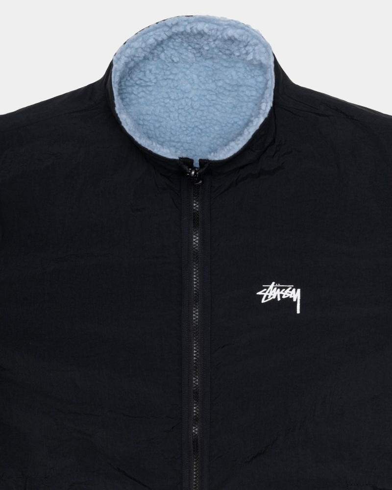 Stussy Sherpa Reversible Jackets Light Blue | Israel-70852