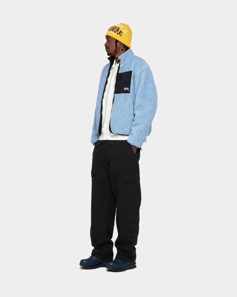 Stussy Sherpa Reversible Jackets Light Blue | Israel-70852