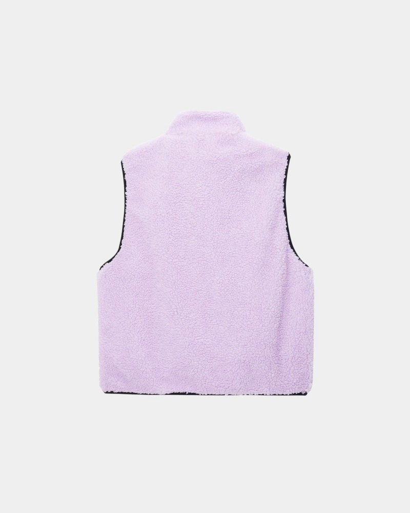 Stussy Sherpa Reversible Vest Lavender | Israel-08592