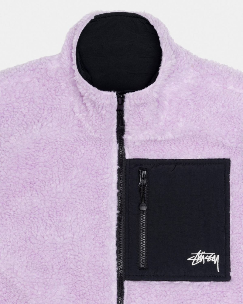 Stussy Sherpa Reversible Vest Lavender | Israel-08592