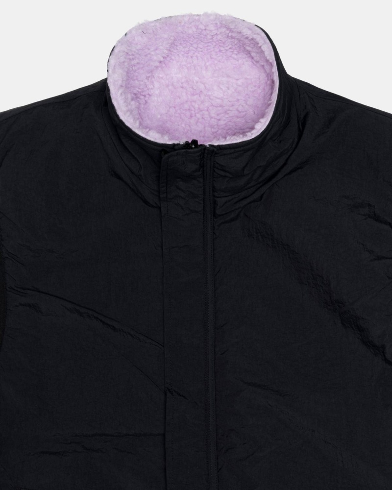 Stussy Sherpa Reversible Vest Lavender | Israel-08592