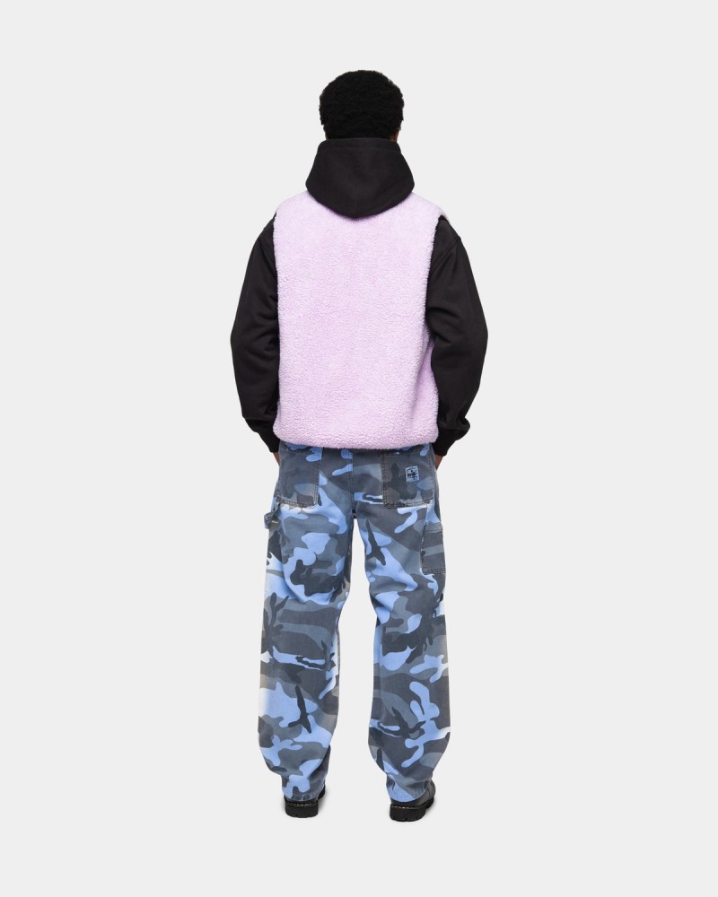 Stussy Sherpa Reversible Vest Lavender | Israel-08592