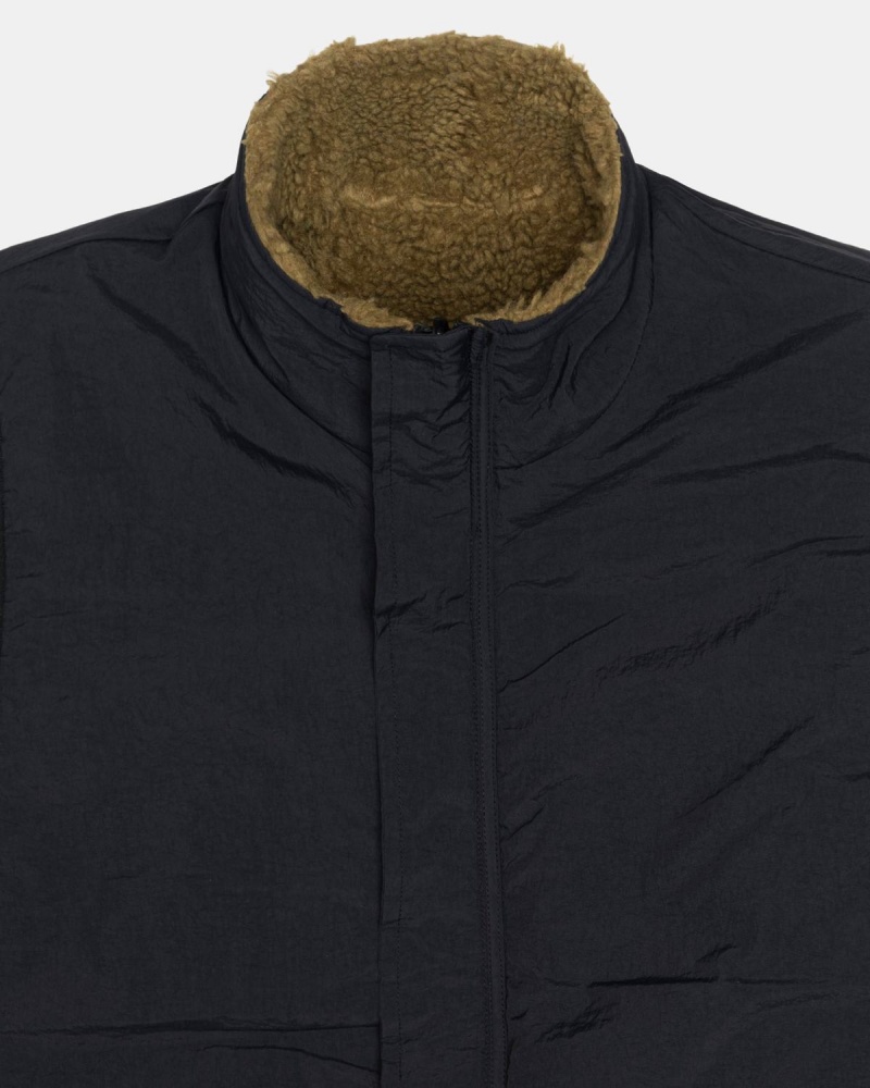 Stussy Sherpa Reversible Vest Olive | Israel-32497