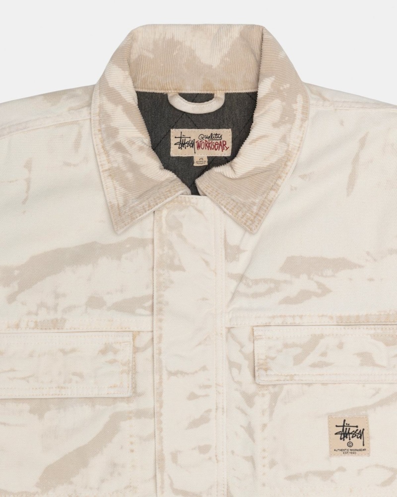 Stussy Shop Distressed Canvas Jackets Khaki | Israel-56081