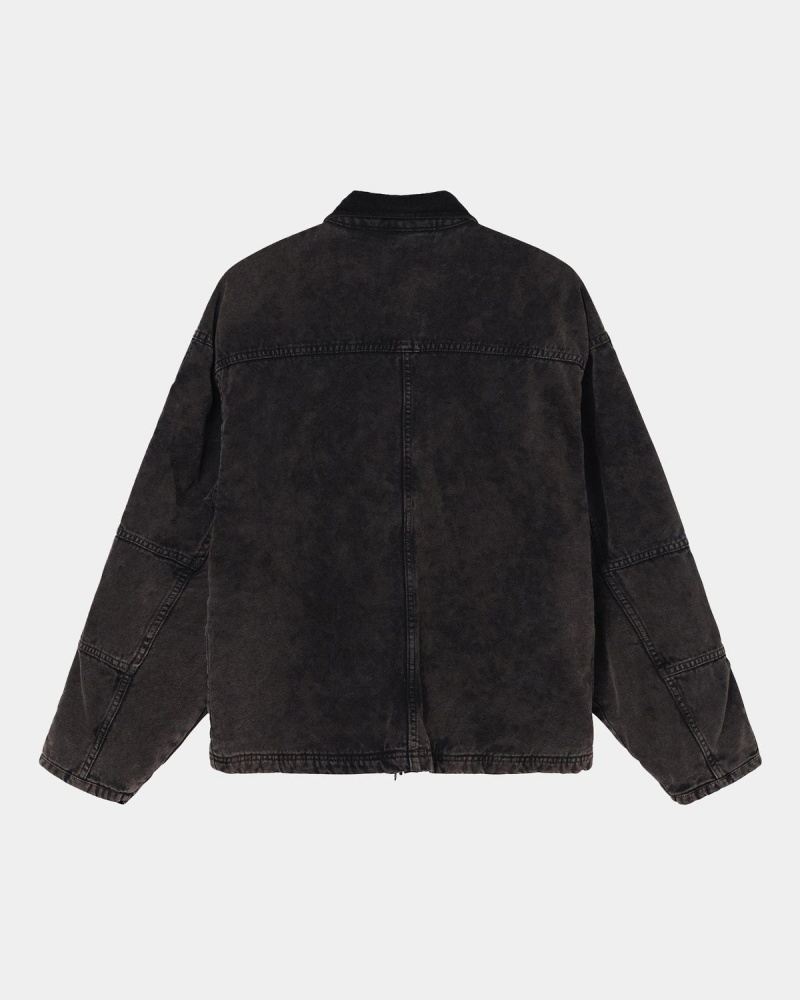 Stussy Shop Washed Canvas Jackets Black | Israel-42637