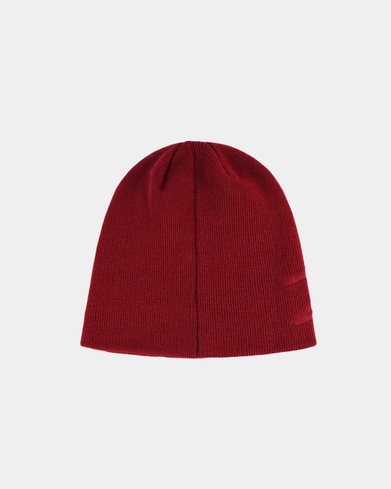 Stussy Skullcap Basic Debossed Beanie Deep Red | Israel-60398