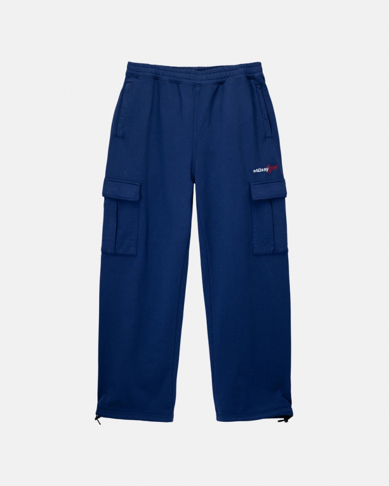 Stussy Sport Cargo Fleece Pants Blue | Israel-39586