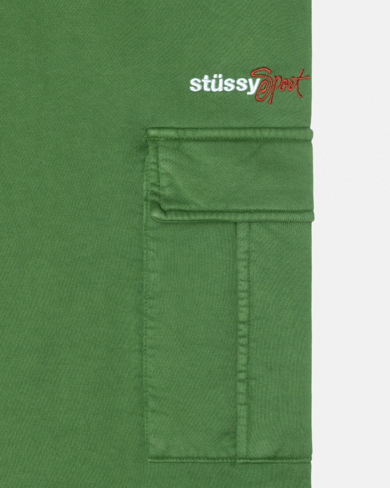 Stussy Sport Cargo Fleece Pants Green | Israel-34028