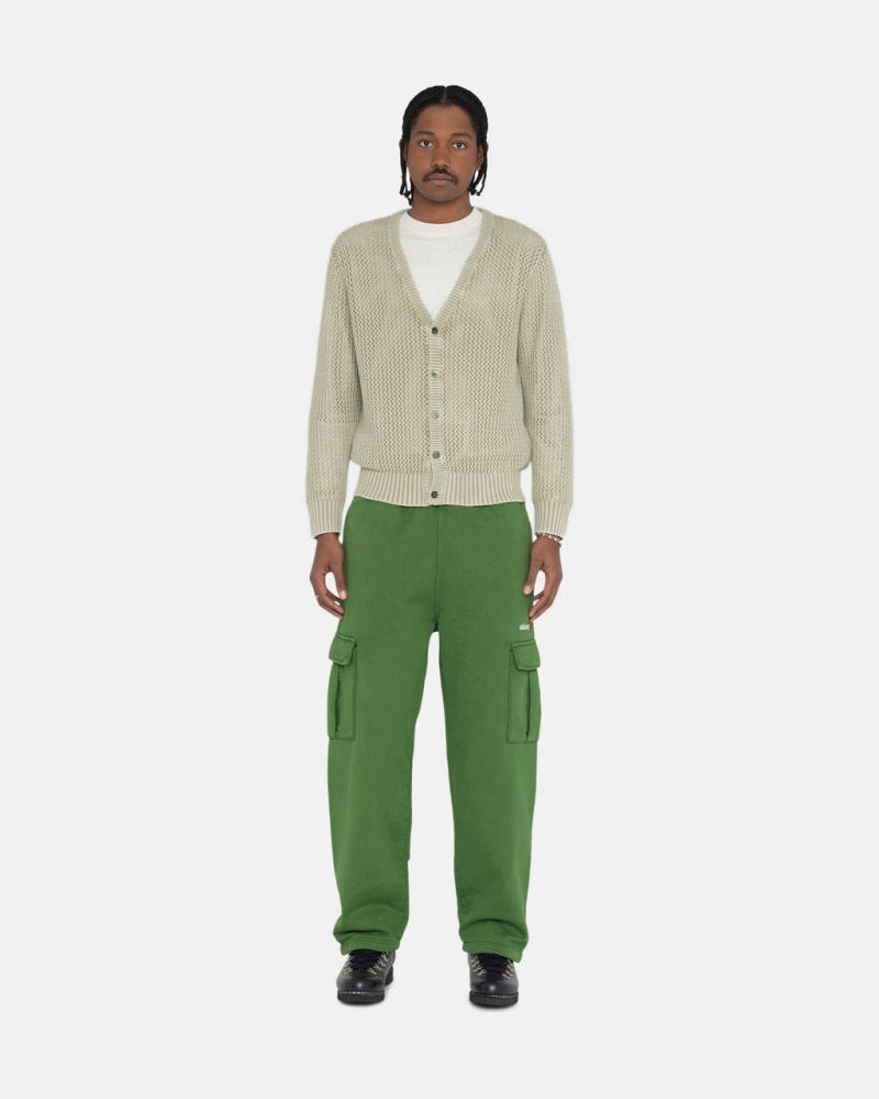 Stussy Sport Cargo Fleece Pants Green | Israel-34028