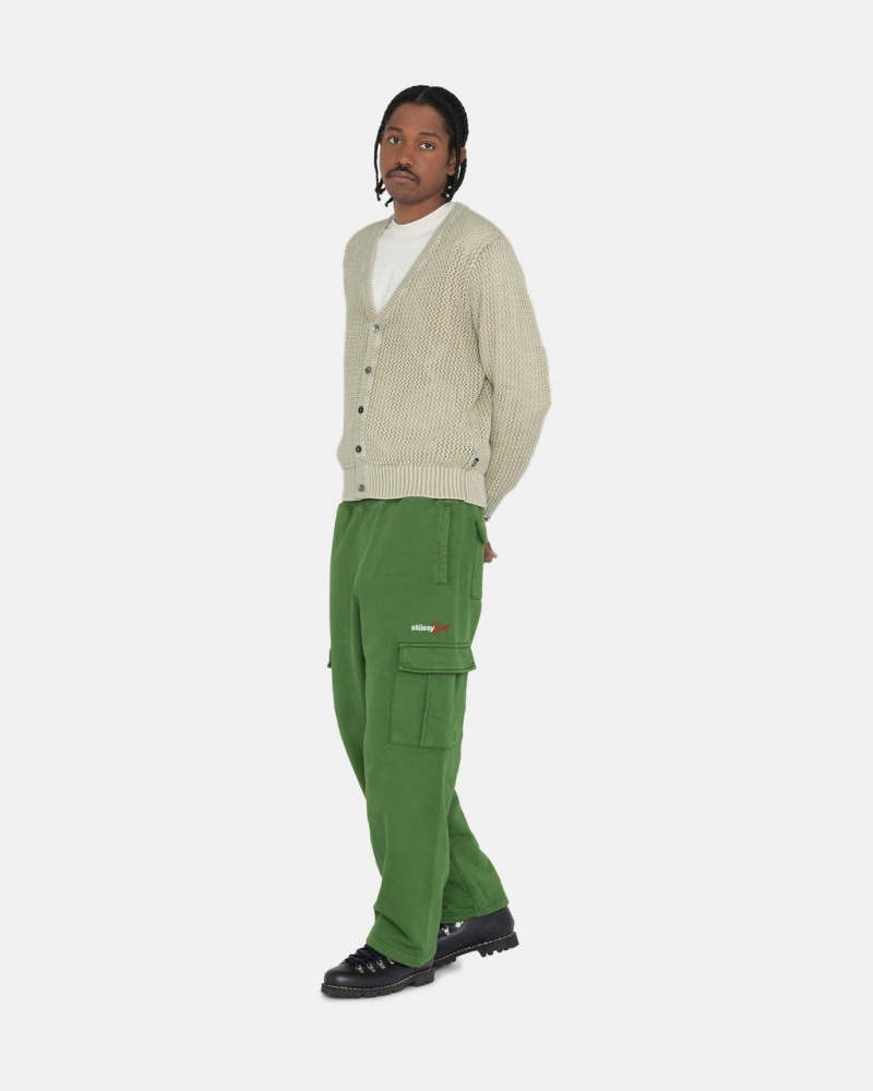 Stussy Sport Cargo Fleece Pants Green | Israel-34028