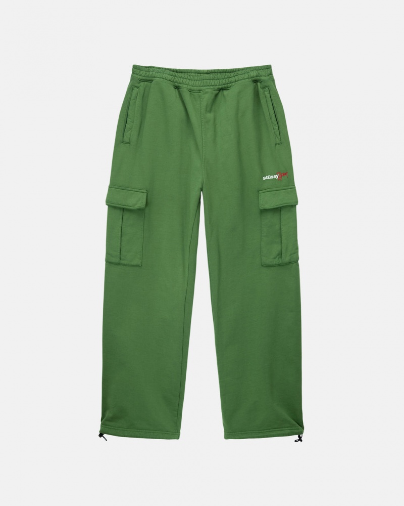 Stussy Sport Cargo Fleece Pants Green | Israel-34028