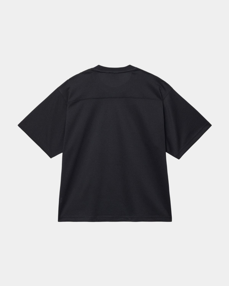 Stussy Sport Mesh Football Jersey T-Shirt Black | Israel-52104