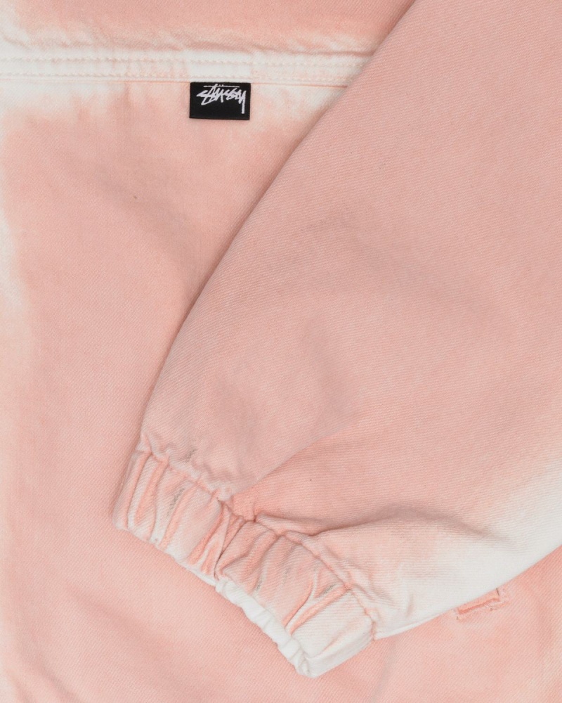 Stussy Spray Dye Hooded Work Jackets Pink | Israel-69857