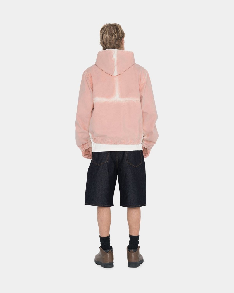 Stussy Spray Dye Hooded Work Jackets Pink | Israel-69857