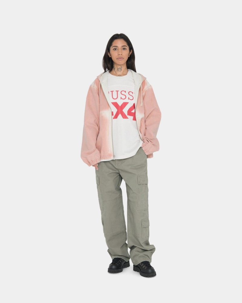 Stussy Spray Dye Hooded Work Jackets Pink | Israel-69857