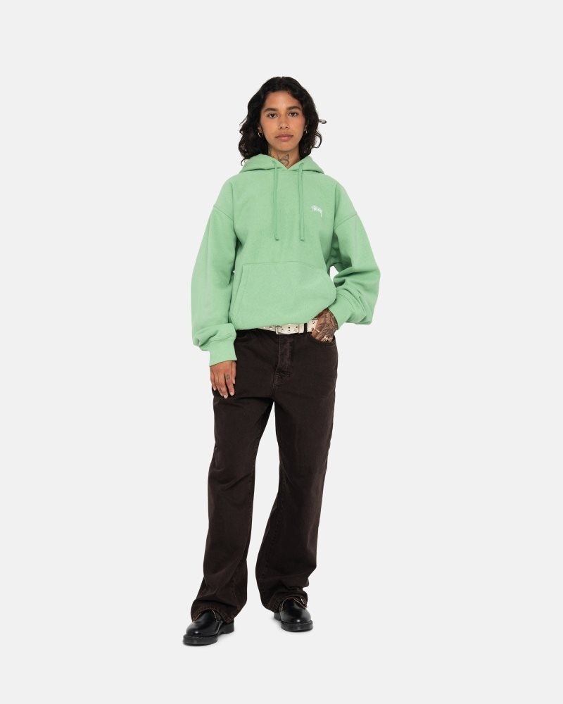 Stussy Stock Logo Hoodie Green | Israel-87091