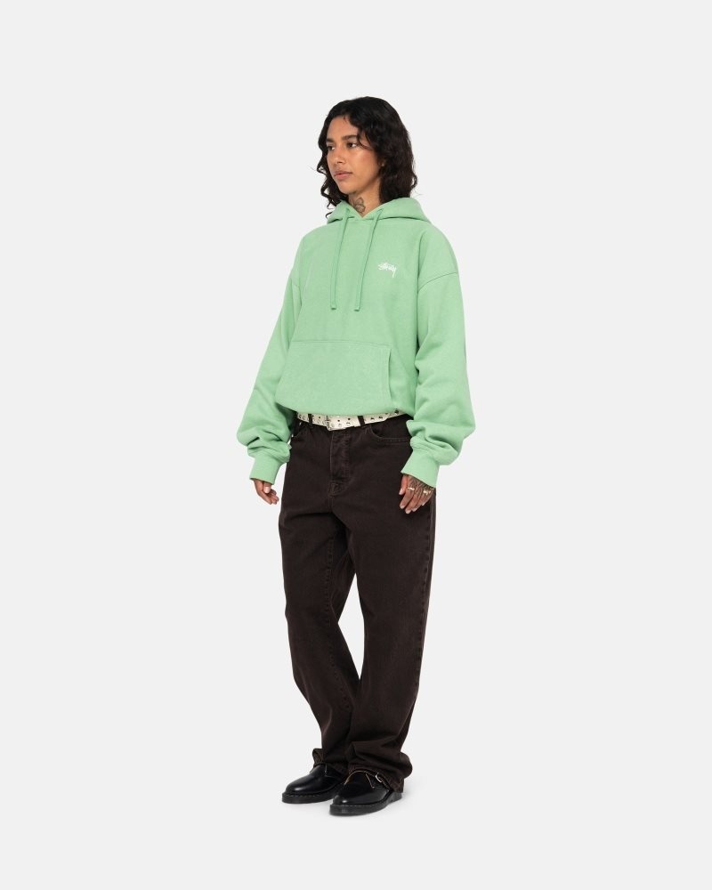 Stussy Stock Logo Hoodie Green | Israel-87091