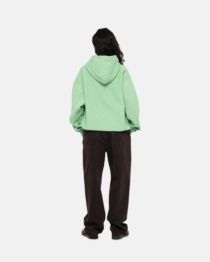 Stussy Stock Logo Hoodie Green | Israel-87091