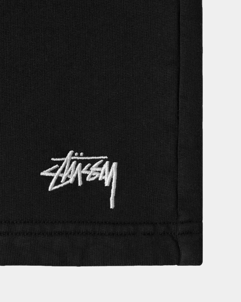 Stussy Stock Logo Sweatshort Shorts Black | Israel-67821