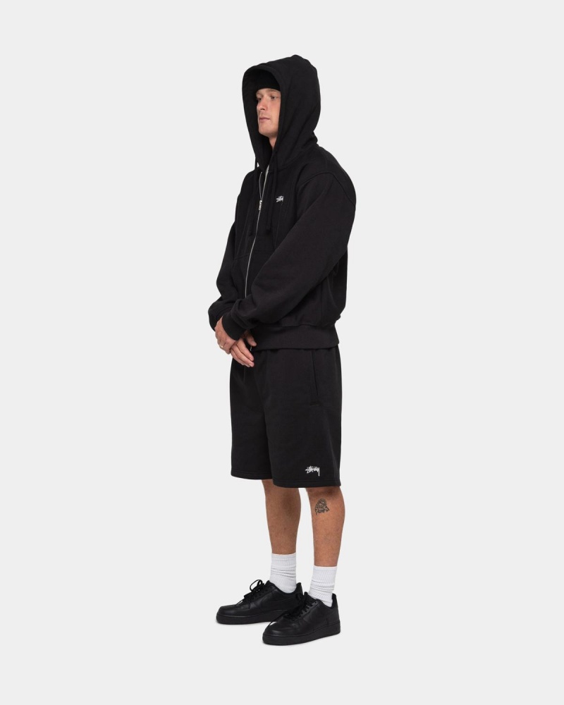 Stussy Stock Logo Sweatshort Shorts Black | Israel-67821