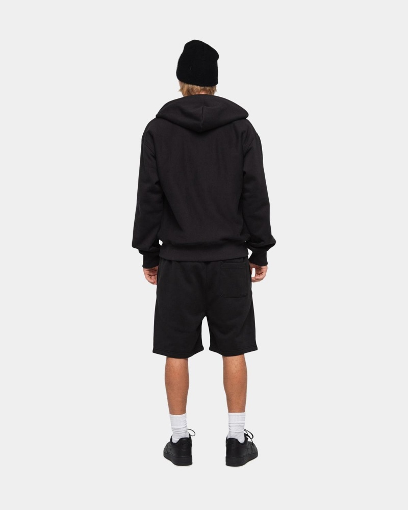 Stussy Stock Logo Sweatshort Shorts Black | Israel-67821