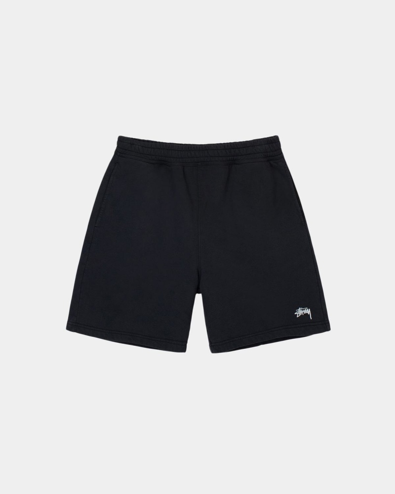 Stussy Stock Logo Sweatshort Shorts Black | Israel-67821