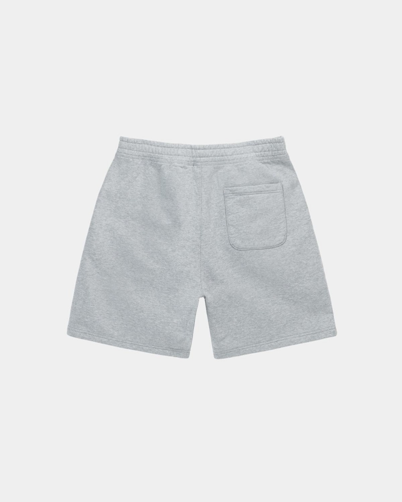 Stussy Stock Logo Sweatshort Shorts Grey | Israel-81706