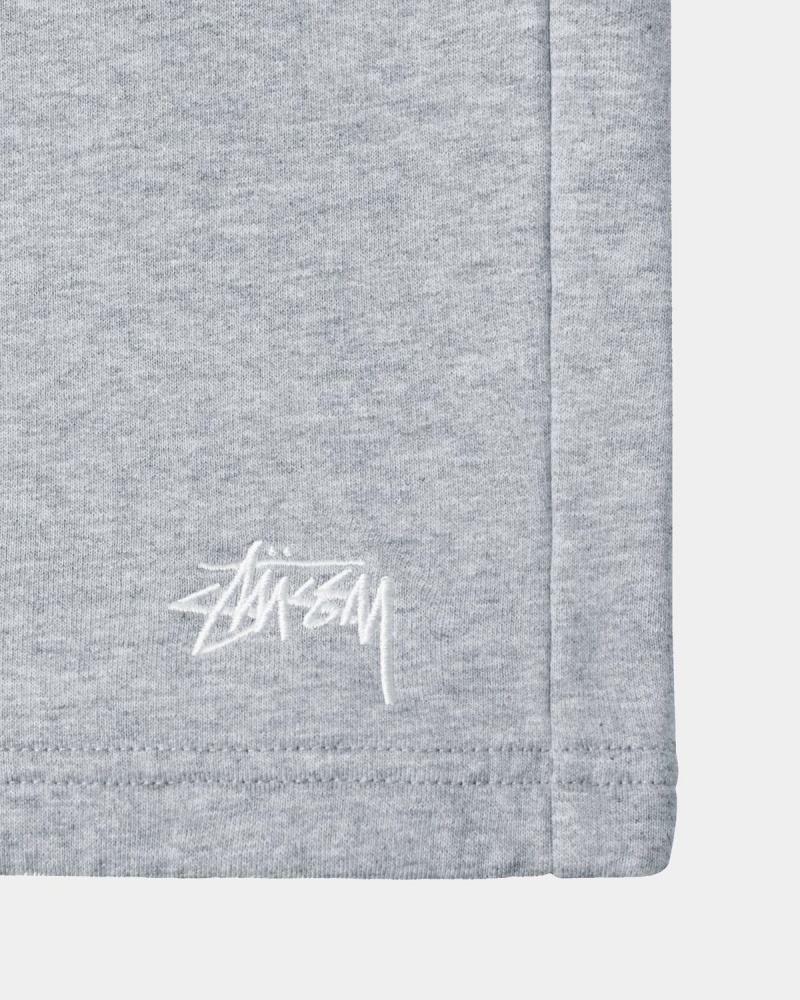 Stussy Stock Logo Sweatshort Shorts Grey | Israel-81706