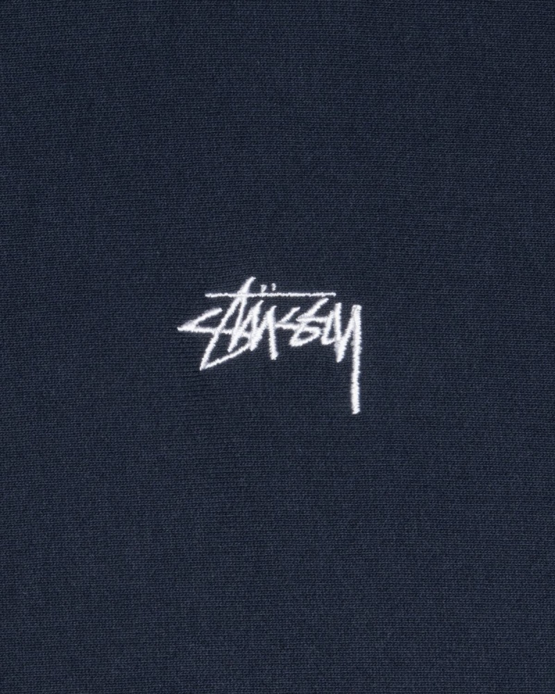 Stussy Stock Logo Zip Hoodie Navy | Israel-89641