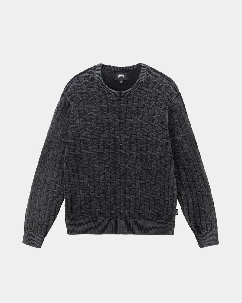 Stussy Strand Sweater Black | Israel-28509