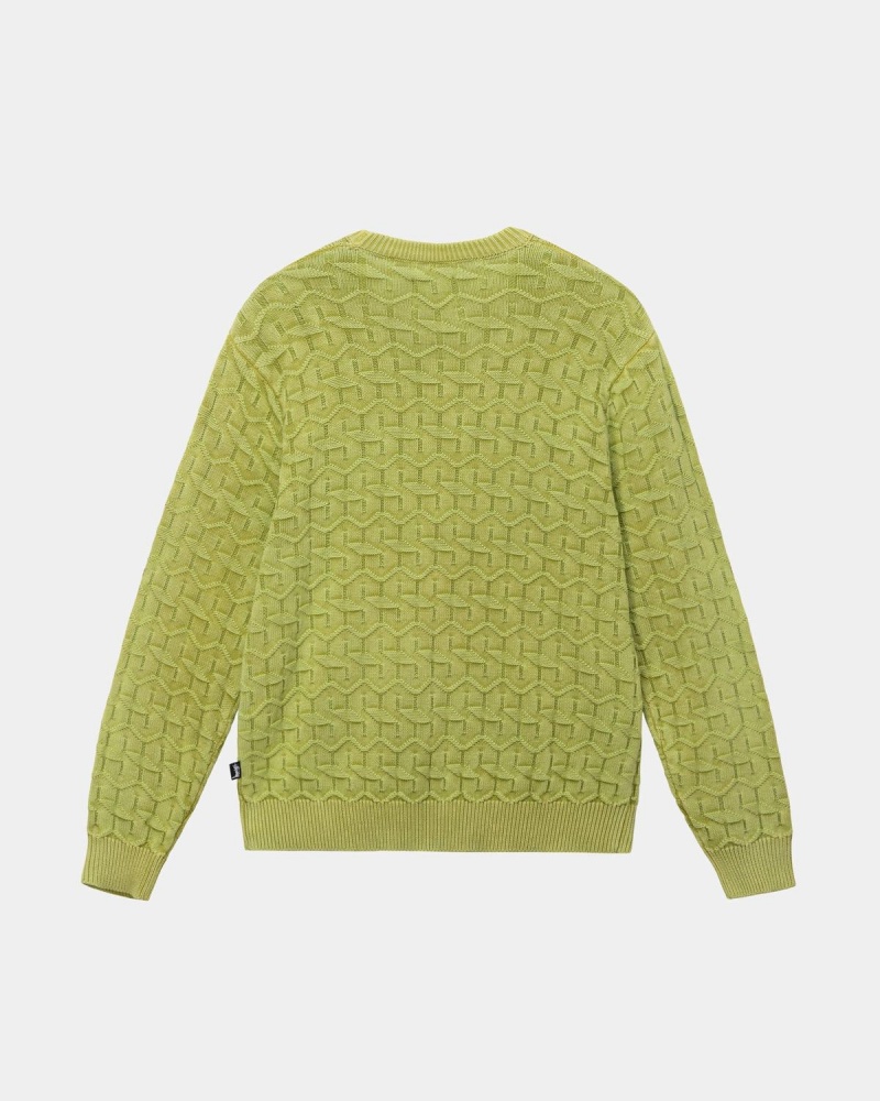 Stussy Strand Sweater Light Green | Israel-07961