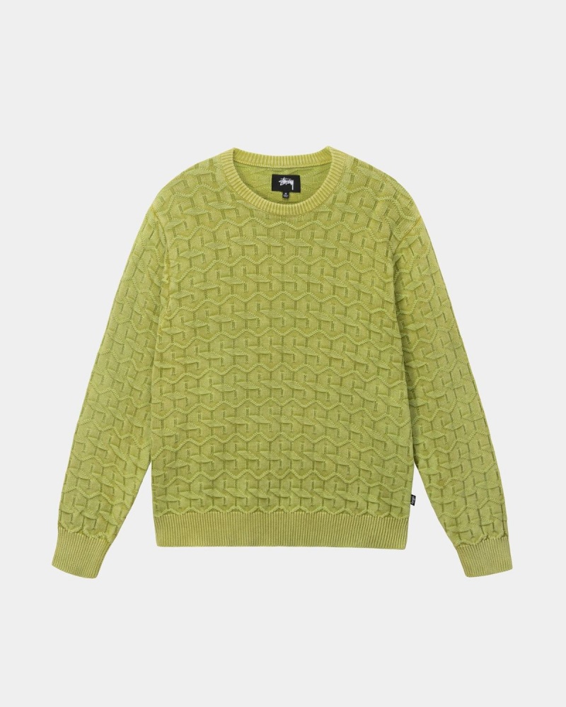 Stussy Strand Sweater Light Green | Israel-07961