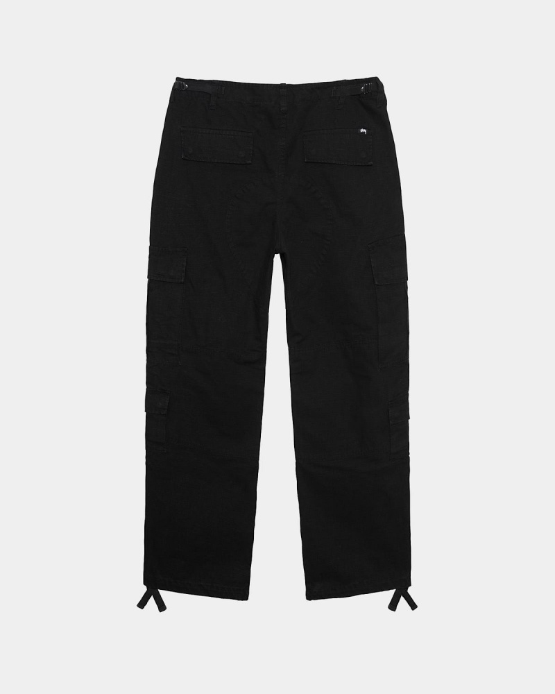 Stussy Surplus Cargo Ripstop Pants Black | Israel-29683