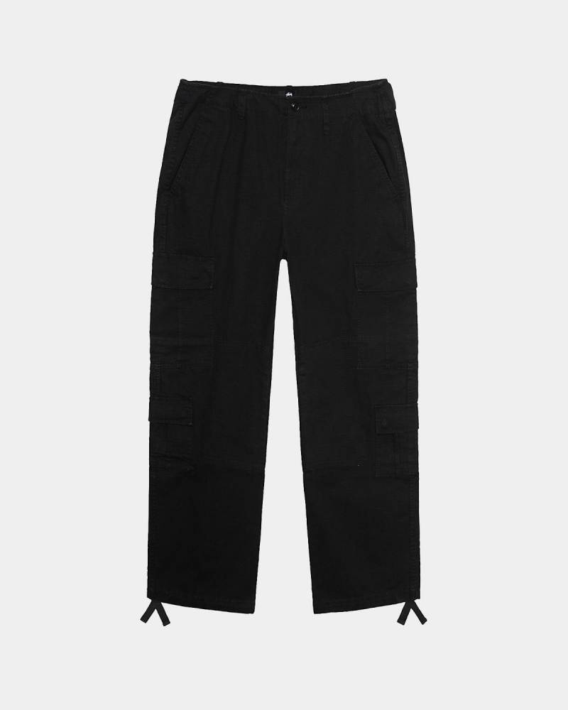 Stussy Surplus Cargo Ripstop Pants Black | Israel-29683