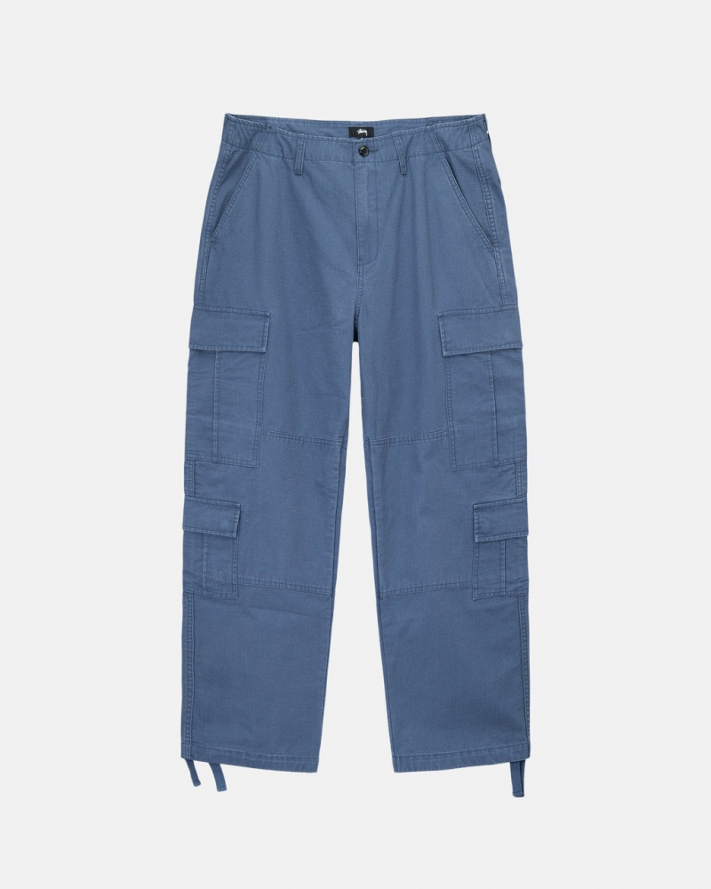 Stussy Surplus Cargo Ripstop Pants Blue | Israel-49650