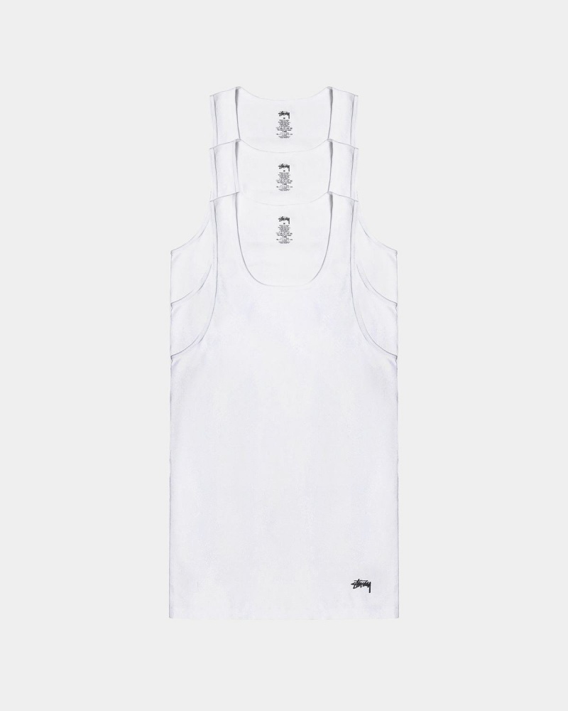 Stussy Tanks Undershirts T-Shirt White | Israel-15830