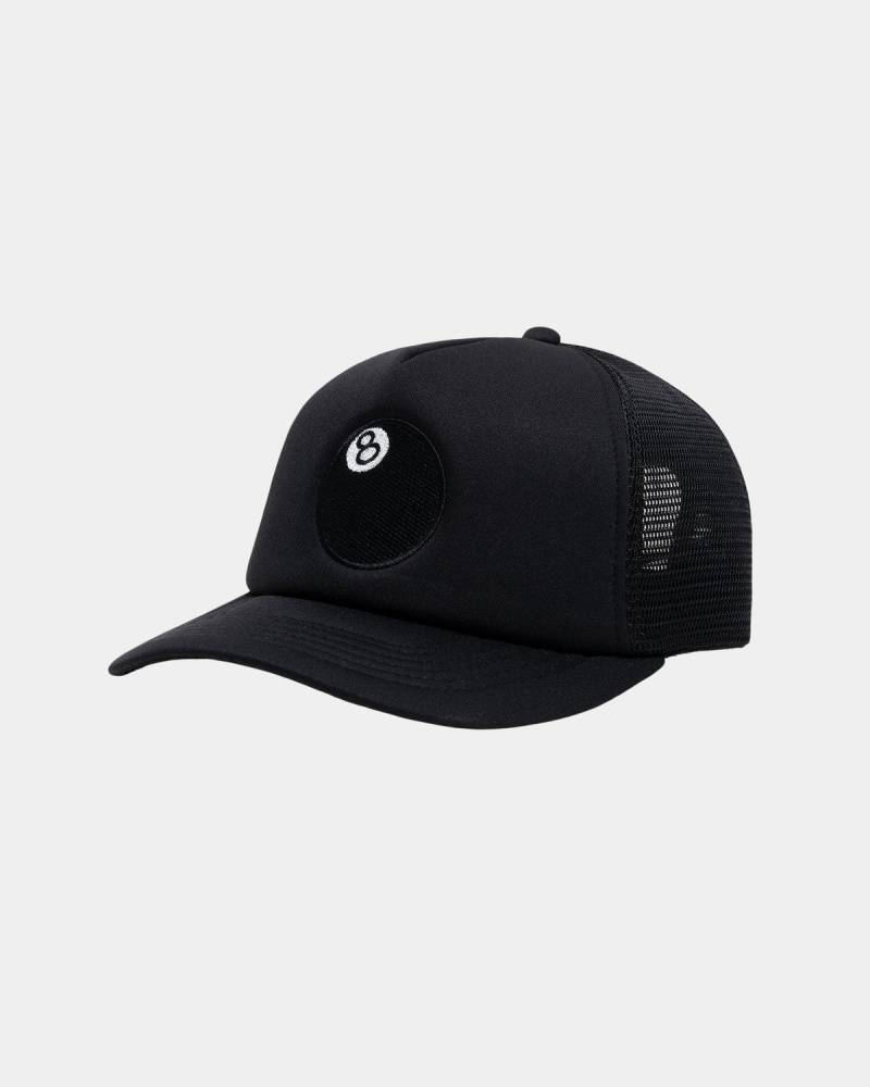 Stussy Trucker 8 Ball Snapback Caps Black | Israel-74238