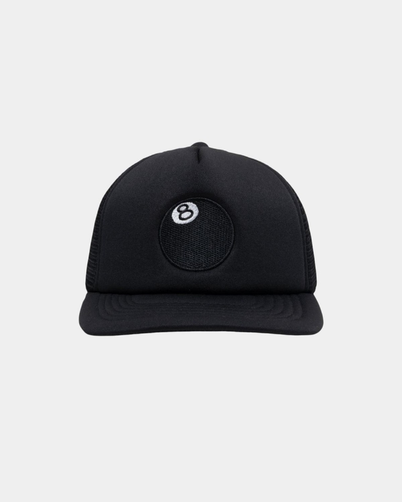 Stussy Trucker 8 Ball Snapback Caps Black | Israel-74238