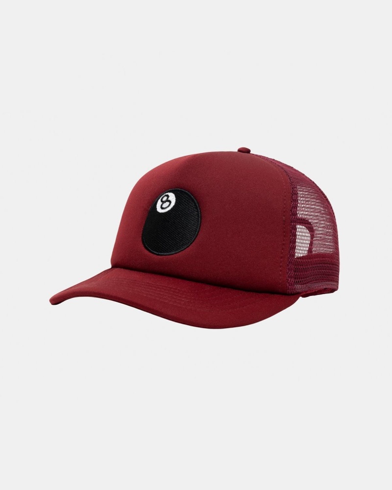 Stussy Trucker 8 Ball Snapback Caps Red | Israel-40362