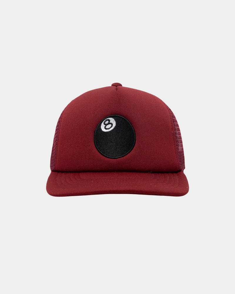 Stussy Trucker 8 Ball Snapback Caps Red | Israel-40362