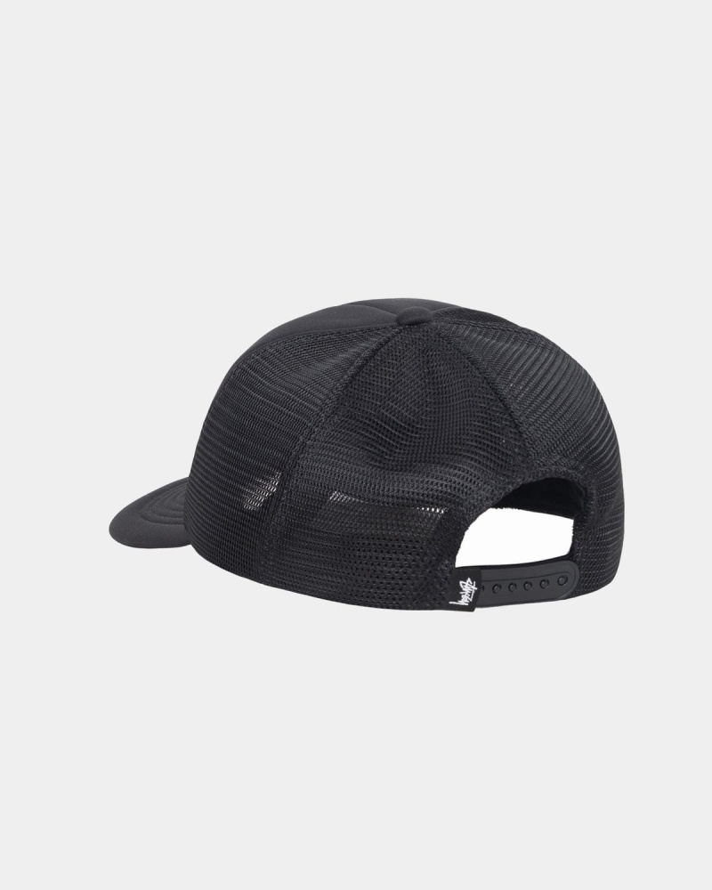 Stussy Trucker Big Basic Snapback Caps Black | Israel-09586