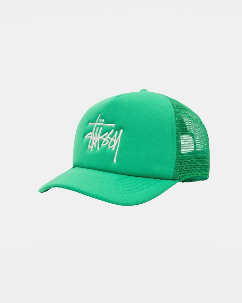 Stussy Trucker Big Basic Snapback Caps Green | Israel-57481