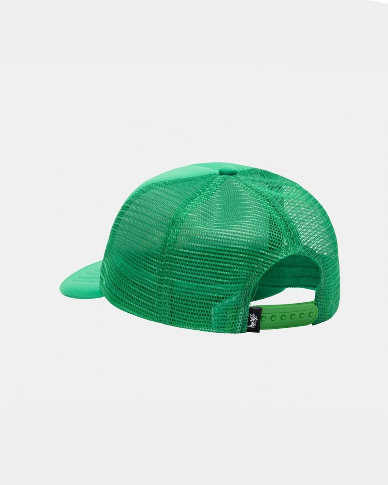 Stussy Trucker Big Basic Snapback Caps Green | Israel-57481