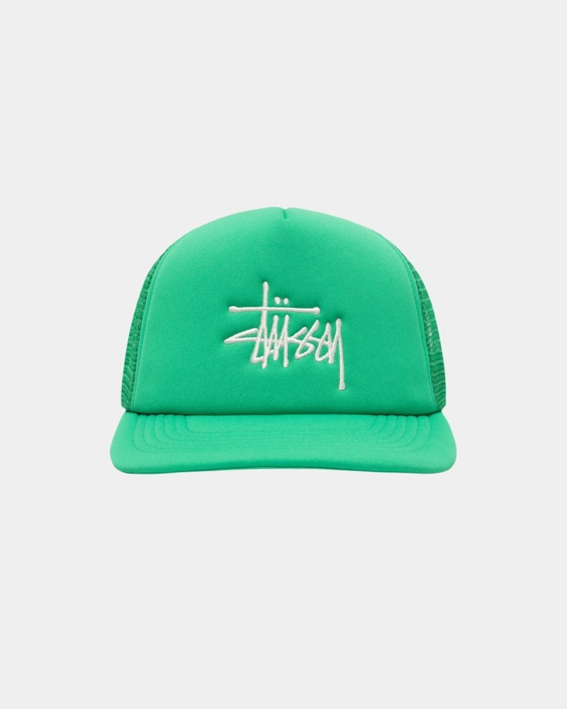 Stussy Trucker Big Basic Snapback Caps Green | Israel-57481