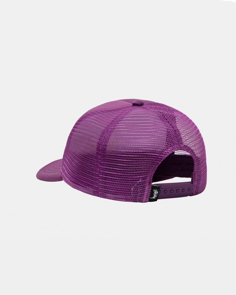 Stussy Trucker Big Basic Snapback Caps Purple | Israel-10568