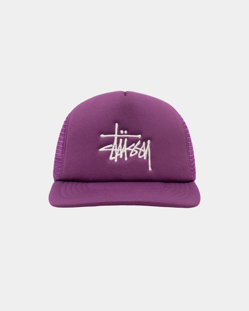 Stussy Trucker Big Basic Snapback Caps Purple | Israel-10568