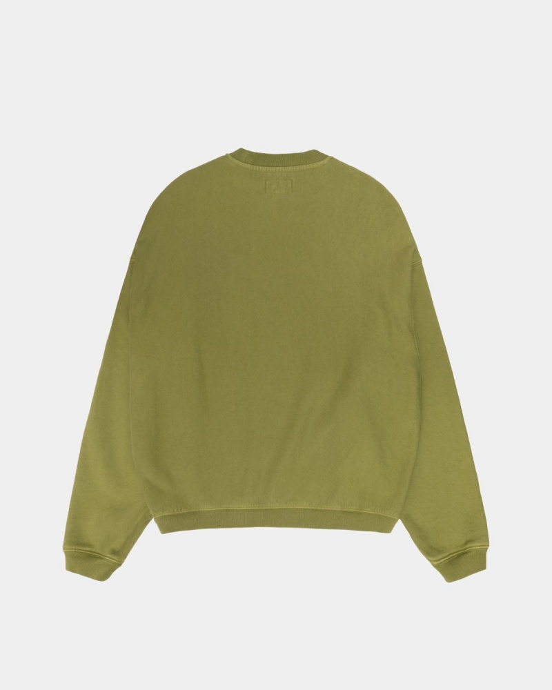 Stussy Varsity Oversized Crew Sweatshirt Green | Israel-05162