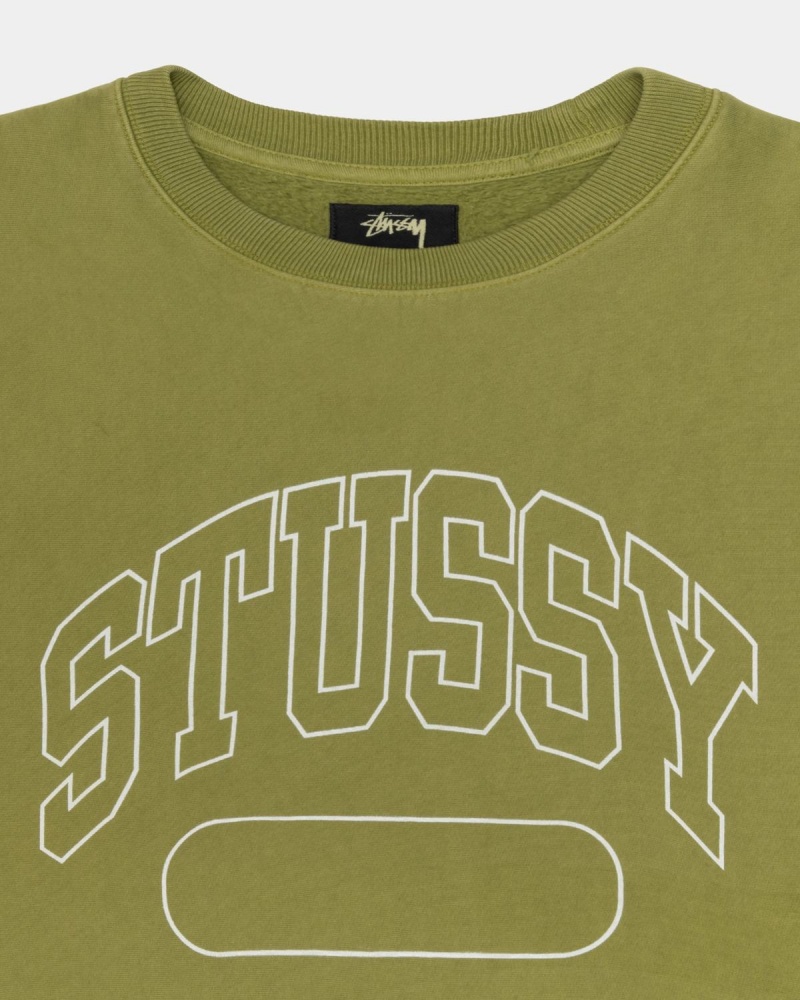 Stussy Varsity Oversized Crew Sweatshirt Green | Israel-05162