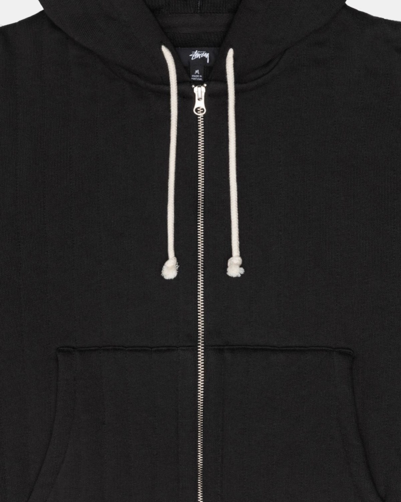 Stussy Vertical Quilted Zip Hoodie Black | Israel-92015